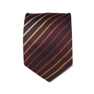 STRELLSON By HUGO BOSS Brown Striped Silk Tie ITALY 59"/ 3.5" EC